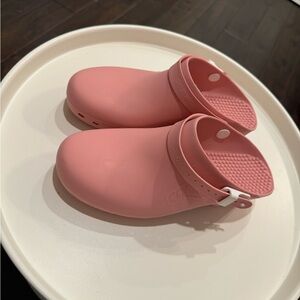 Calzuro Clogs.Bubblegum pink.Without top holes and with heel strap.Size 8.5-9.5.